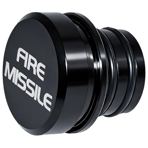 Cigarette Lighter Plug Cover Billet Aluminum Cigarette Lighter Plug, Fits All Vehicles with Standard 12 Volt Power Source Aluminum Dustproof Plug Billet Button Plugs (Black-FIRE Missile) - color: Black-fire Missile