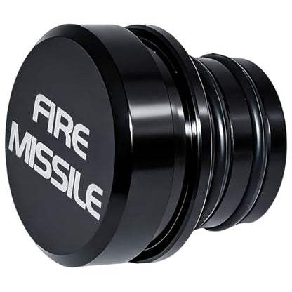 Cigarette Lighter Plug Cover Billet Aluminum Cigarette Lighter Plug, Fits All Vehicles with Standard 12 Volt Power Source Aluminum Dustproof Plug Billet Button Plugs (Black-FIRE Missile) - color: Black-fire Missile