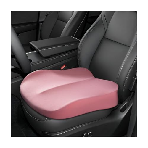 Car Seat Cushion, Comfort Ergonomic Memory Foam Seat Cushion for Tailbone Back Pain Relief, Breathable Car Cushion Suitable for Short People Driver to Get Better View (Pink) - color: Pink