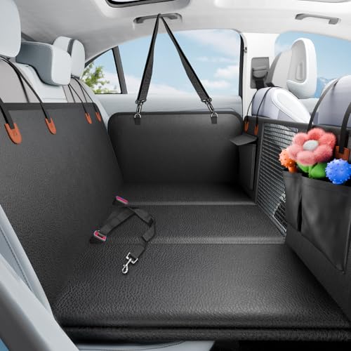 Back Seat Extender for Dogs, Heavy-Duty Hard Bottom Backseat Cover, Car Hammock for Dogs & Pets, Upgraded PU Leather - Waterproof & Anti-slip & Anti-scratch & Wipe-down Cleaning for Cars & SUVs - size: Cover Only