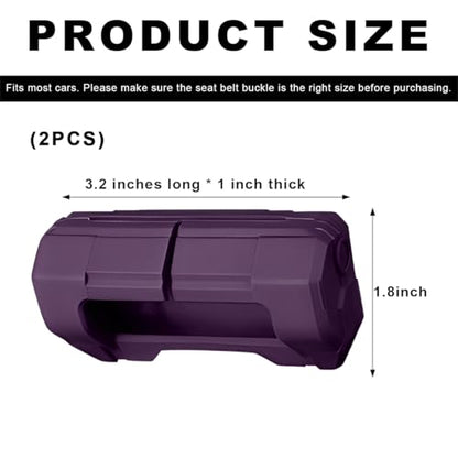 2 PCS Car Seat Belt Buckle Covers, Anti-Scratch Silicone Auto Seatbelt Clips Protector, Universal Seat Belt Buckle Protective Sleeve for SUVs Vans Trucks, Car Accessories (Purple) - color: Purple