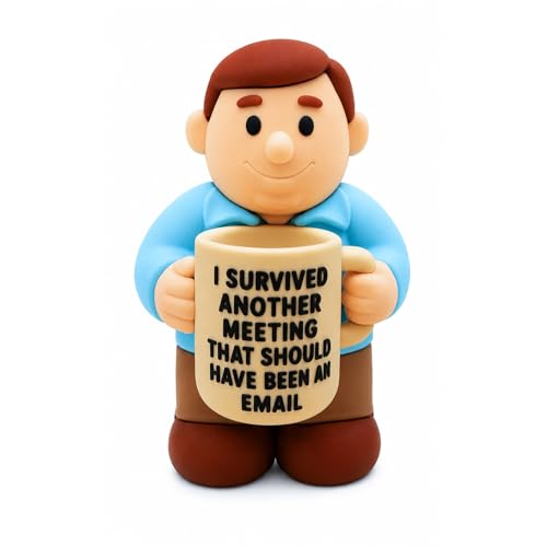 Miniature Desk Figurine – Cute & Quirky Office Decor for Desk, Shelf, or Workspace – Fun Tiny Collectible Statue for Adults, Coworkers, or Home Office Gift – Another Meeting - style: Another Meeting