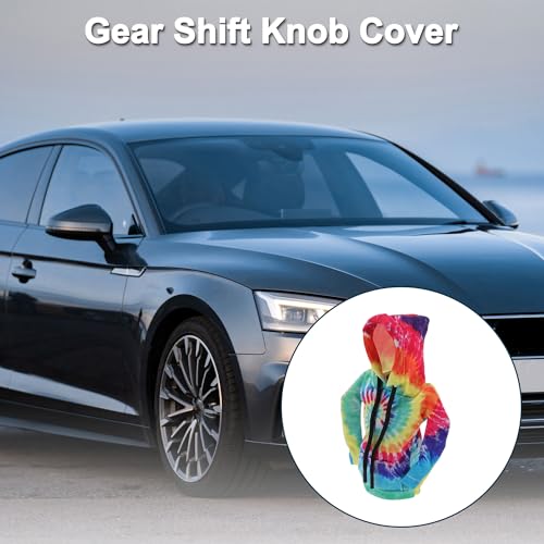 Car SUV Truck Gear Shift Knob Cover Automotive Manual Stick Shifting Handle Protector Colorful Style Red,Yellow,Green,Blue 1 Pc 6.69"x4.53" Polyester