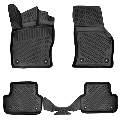 RizLiner Audi A3 / S3 Sedan 2015-2020 & A3 Sportback E-Tron 2016-2019 & RS3 2017-2020 Floor Mats 3D Custom Fit Compatible with Audi Custom Fit Rubber Car Mat Laser Measured Floor Liner (Front & Rear) - size: A3 & S3 2015 - 2020