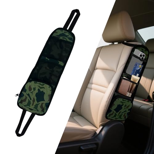 Car Seat Side Storage Pocket, Car Multifunctional Seat Organizer Hanging Bag, Auto Mobile Phone Wallet Sunglasses Mesh Net Pocket, Auto Accessories for Cars SUVs Trucks (Camouflage, 1PCS) - color: Camouflage, size: 1PCS
