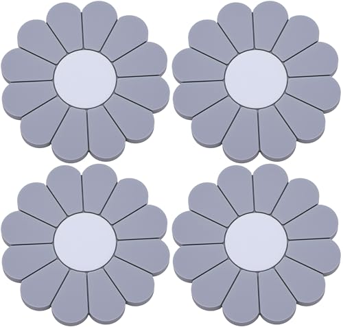 4-Pack Car Cup Holder Coaster Inserts, Daisy Shape, 2.75 Inch Non-Slip Silicone Cup Holder Insert, Universal Non-Slip Cup Holders, Car Accessories Interior for Women and Man (Gray) - color: Gray, size: 4 pcs
