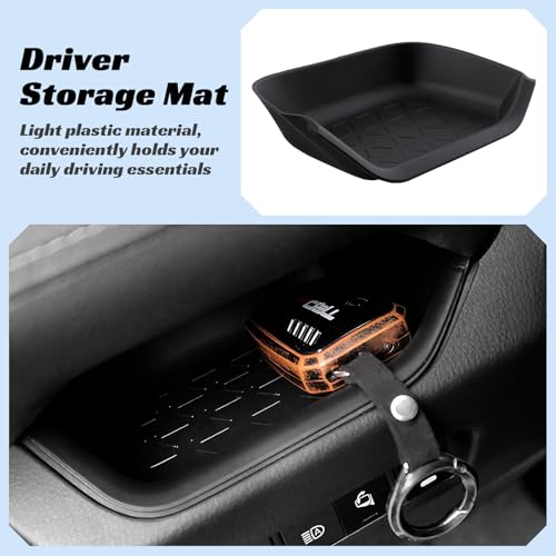 CARFIB Driver Storage Box Organizer Mat Fit for Toyota RAV4 2025-2019 Passenger Side Mats Glove Box Organizer Tray Interior Insert Accessories - style: Driver + Passenger
