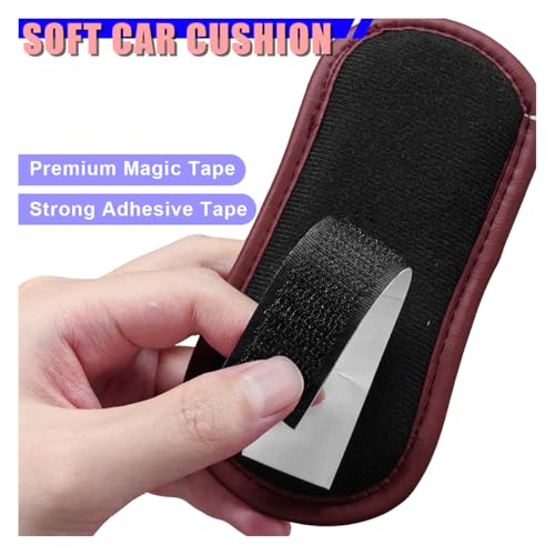 2PCS Car Door Armrest Pads, Soft Leather Memory Foam Comfortable Center Console Knee Cushion, Universal Relieve Fatigue Vehicle Interior Elbow Support Accessories for Most Cars (Red)