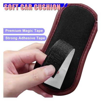 2PCS Car Door Armrest Pads, Soft Leather Memory Foam Comfortable Center Console Knee Cushion, Universal Relieve Fatigue Vehicle Interior Elbow Support Accessories for Most Cars (Red)