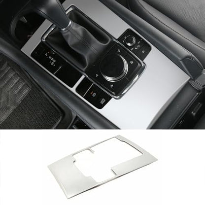 Car Accessories Fit for 2019 2020 2021 2022 2023 2024 2025 Mazda 3 Axela Interior Gear Shift Knob Console Media Panel Cover Trim (Matte Silver) Stainless Steel 1 PC - color: Matte Silver