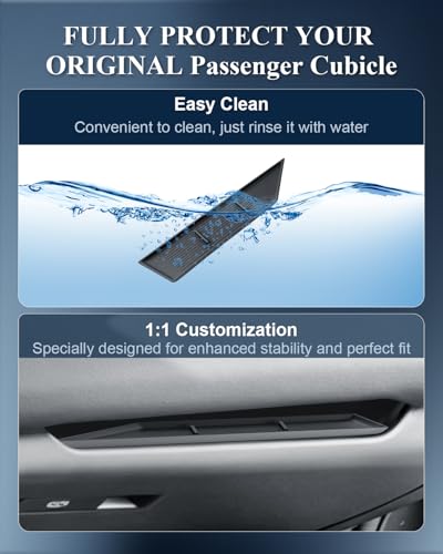 BIBIBO for 2026 Subaru Outback Center Console Organizer 2026 Subaru Outback Console Front Passenger Tray 2026 Outback Console Co-Pilot Organizer Tray Passenger Glove Box Silicone Anti-Slip Mat - color: Black-Passenger Tray
