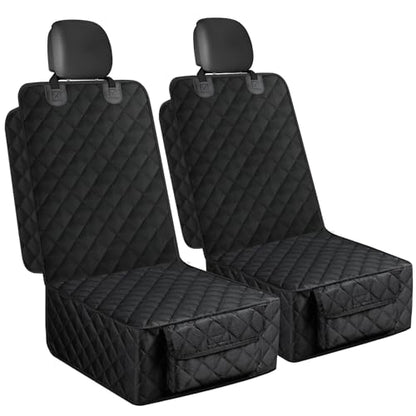 Dog Car Seat Cover, 2 Pack Waterproof Pet Front Seat Car Cover, Full Protection Dog Seat Protector with Side Flaps, Universal Size for Cars, Trucks, SUVs - size: 2 Pack