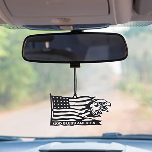 Rear View Mirror Accessories - Car Mirror Hanging Accessories - Car Pendant, Car Charms Ornament - Swinging Ornaments Cars Accessory for Men and Women Hanger - Black (USA Eagle Flag) - style: USA Eagle Flag