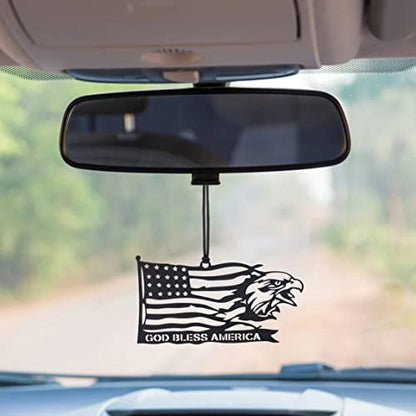 Rear View Mirror Accessories - Car Mirror Hanging Accessories - Car Pendant, Car Charms Ornament - Swinging Ornaments Cars Accessory for Men and Women Hanger - Black (USA Eagle Flag) - style: USA Eagle Flag