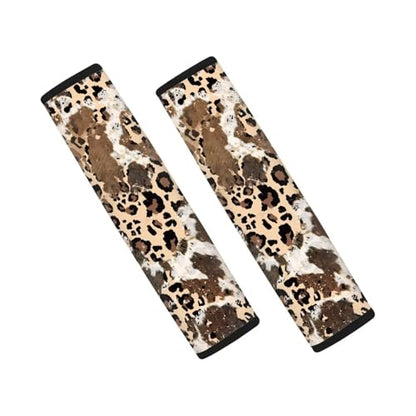 Dolyues Cheetah Seat Belt Cushion Shoulder Strap Cow Leopard Print Cute Seatbelt Covers for Women Universal Fit for SUV Truck Sedan Car Accessories 2 PCS - color: Cow Leopard Print
