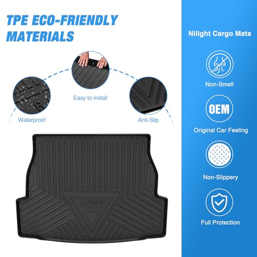 Nilight Cargo Mats for Toyota RAV4 2019 2020 2021 2022 2023 2024 2025,All Weather Protection Heavy Duty Cargo Liners - color: 2019-2025 Toyota RAV4|Cargo Mat