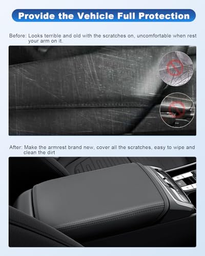 CDEFG Compatible with 2024 Hyundai Santa Cruz Tucson Center Console Cover for 2022-2024 Santa Cruz Accessories Armrest Cover Tucson Middle Console Pad Arm Rest Cushion - color: Leather for 2022-2024 Santa Cruz