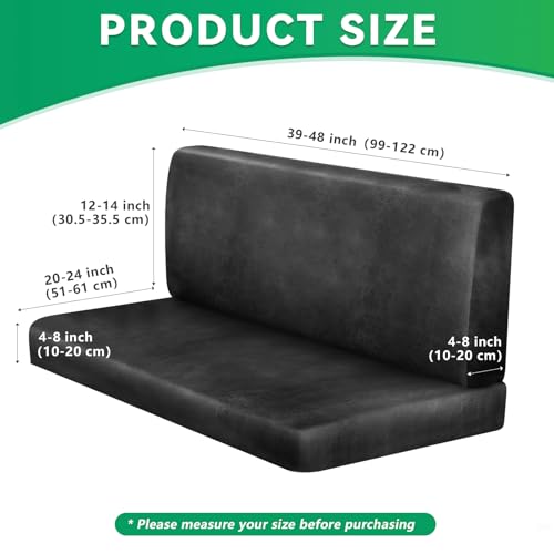molasofa Leather Like RV Dinette Cushion Covers, RV Booth Seat Cover Stretchable Camper Cushion Couch Covers Washable Slipcovers for Camper Car Bench (1 Backrest Cover & 1 Bench Cover, Dark Gray) - color: 02dark Gray, size: 1 Bench Cover & 1 Backrest Cove
