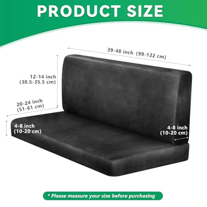 molasofa Leather Like RV Dinette Cushion Covers, RV Booth Seat Cover Stretchable Camper Cushion Couch Covers Washable Slipcovers for Camper Car Bench (1 Backrest Cover & 1 Bench Cover, Dark Gray) - color: 02dark Gray, size: 1 Bench Cover & 1 Backrest Cove