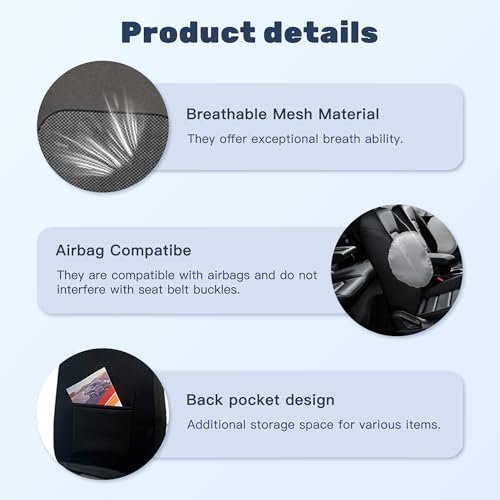 2 Pack Car Front Seat Covers, Breathable Front Seat Headrest Covers, Comfortable Vehicle Seat Headrest Protector with Foam Padding and Retaining Buckle, Universal for RV, SUV, Truck (Pink) - color: Pink