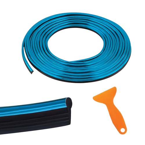 Car Interior Moulding Trim Strips, Car Mods, Flexible Interior Trim Accessories with Installing Tool, Universal Car Decoration Pinstriping Filler Insert Strips for Most Vehicles SUVs Trucks - color: Blue