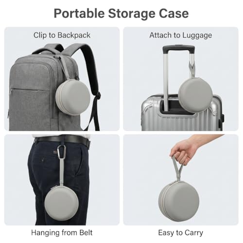 Portable Travel Neck Pillow with Hood and Storage Case, Memory Foam Airplane Pillow for Long Flights, Adjustable Chin Support & Removable Washable Cover for Car, Office, Train, Gift for Men and Women