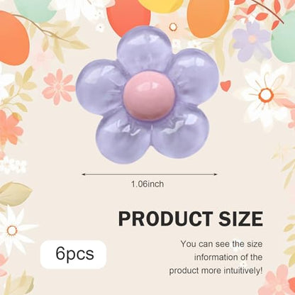 6PCS Flower Air Vent Clips, Air Conditioner Outlet Decoration, Cute Car Dashboard Accessories, Universal Aut Interior Decorative Accessories for Women Girls