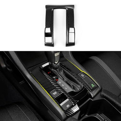 Gear Shift Panel Cover Decals for Honda Civic 2016 2017 2018 2019 2020 2021 10th Gen Accessories ABS Carbon Fiber Interior Stickers - color: Gear Shift Panel, C