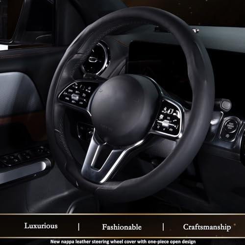 Aimato Car Steering Wheel Cover, Ultra-Thin Car Steering Wheel Cover,Comfortable & Breathable Microfiber,Universal Fit for Most Cars, Black - color: Black