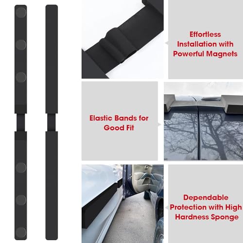 2 Pack Dent Prevent Car Door Protector 33.46 Inch Magnetic Removable Car Door Dent Protector Lengthen and Widen Prevents Scratches Dings, Black