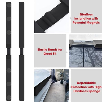 2 Pack Dent Prevent Car Door Protector 33.46 Inch Magnetic Removable Car Door Dent Protector Lengthen and Widen Prevents Scratches Dings, Black