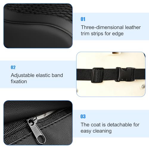 Car Armrest Cushion, Soft Memory Foam Leather Vehicle Armrest Pillow with Storage Bag, Multifunctional Automotive Interior Center Console Arm Rest Pad, Universal for Most Vehicles (Black)