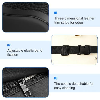 Car Armrest Cushion, Soft Memory Foam Leather Vehicle Armrest Pillow with Storage Bag, Multifunctional Automotive Interior Center Console Arm Rest Pad, Universal for Most Vehicles (Black)