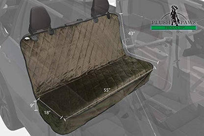 Velvet Rear Car Seat Protector w/o Hammock | Washable & Waterproof Back Seat Dog Cover for Car, Truck, & SUV | Nonslip, Tear Resistant Pet Seat Cover | Regular London Grey