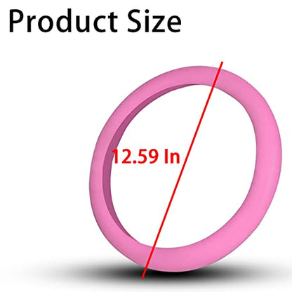 Car Silicone Steering Wheel Cover, Soft Anti-Slip Auto Steering Wheel Protector Fit 14 Inch, Universal Vehicle Interior Accessories for Cars, SUVs, Trucks, and Vans (Pink) - style: Pink