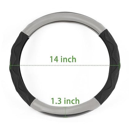 10L0L Golf Cart Steering Wheel Cover for Yamaha, Club Car DS & Precedent 1981-up, 14 Inch Black Gray - color: Black Gray