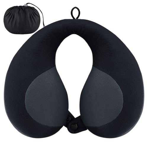 Kids Chin Supporting Travel Neck Pillow, Helps Support Head and Neck, Comfortably Designed for Head, Neck, and Chin Support - Ideal for Toddlers and Children,Black