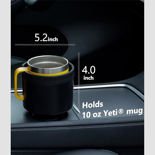 Seven Sparta Car Cup Holder Expander with Offset Adjustable Base, Compatible with Hydro Flasks 32/40 Ounce, Compatible with Yeti Ramblers 20/26/30 Ounce, Other Bottles in 3.4"-3.8" (Black) - color: Black, size: Medium*1