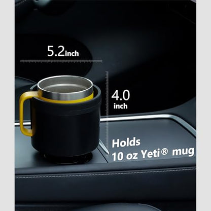 Seven Sparta Car Cup Holder Expander with Offset Adjustable Base, Compatible with Hydro Flasks 32/40 Ounce, Compatible with Yeti Ramblers 20/26/30 Ounce, Other Bottles in 3.4"-3.8" (Black) - color: Black, size: Medium*1