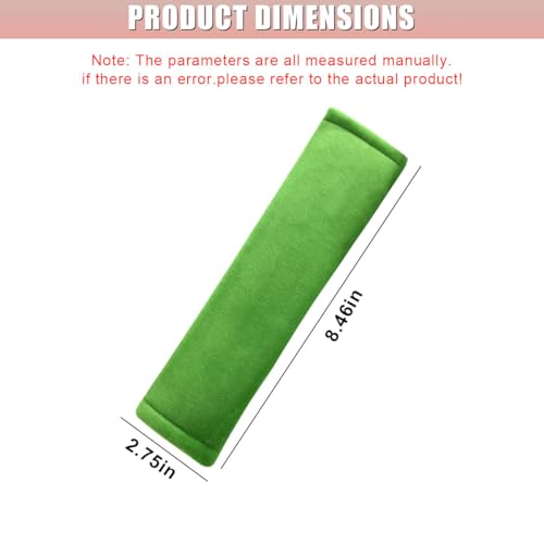 2PCS Car Seat Belt Pads Cover - Soft Fluff Car Seat Belt Shoulder Strap Cover Harness Pad Protect Your Neck - Universal Comfortable Seatbelt Strap Cushion for Most Cars & Backpacks (Green) - color: Green
