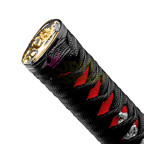 JDMBESTBOY Samurai Sword Black Red Shift Knob Shifter Alloy Katana Adapters Universal 26cm - color: Black Red, size: 26cm