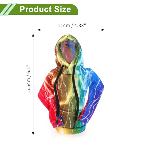 Universal 11x15.5cm/4.33"x6.1" Gear Shift Knob Cover Anti-Slip Stick Shifting Handle Protector Polyester 1 Pc Lightning Hoodie Style Colorful