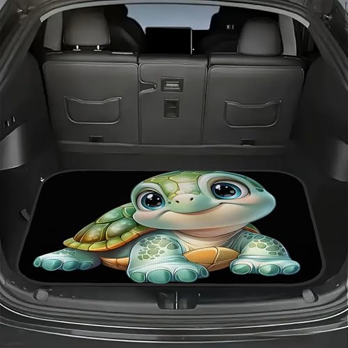 Universal Car Trunk Mat 29" x 39", Cute Cartoon Turtle All Weather Trunk Protection Cargo Liner, Durable Cargo Mat Rear Trunk Liner, Stylish Vehicle Interior Accessories Suitable for Most Car Models - color: Cute Cartoon Turtle