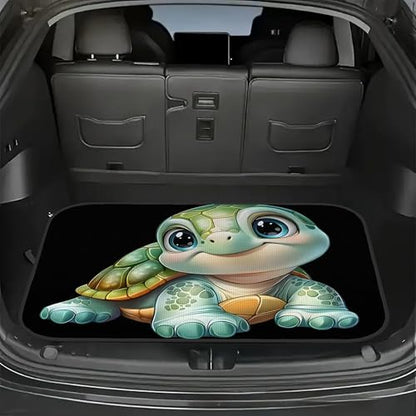Universal Car Trunk Mat 29" x 39", Cute Cartoon Turtle All Weather Trunk Protection Cargo Liner, Durable Cargo Mat Rear Trunk Liner, Stylish Vehicle Interior Accessories Suitable for Most Car Models - color: Cute Cartoon Turtle