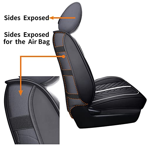 Tomatoman Tacoma Seat Covers Compatible with Toyota Tacoma 2005-2022 2023 2024 2025 2026 Truck Access Crew Double Cab TRD Offroad SR5 V6 Waterproof Faux Leather Car Cushions(Full Set/Black-White) - color: Full Set/Black-White