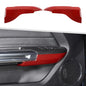 Jimen Fit for Ford Mustang 2015-2024, 2PCS Inner Door Armrest Panel Cover Trim (Red) - color: Red