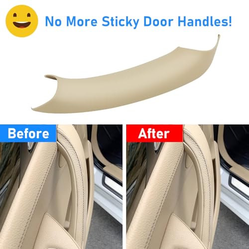 Jaronx Compatible with BMW X3 F25/X4 F26 Door Handle Covers,3PCS Interior Door Pull Handle Covers for BMW X3 F25 2010-2016, X4 F26 2014-2017, Left and Right Side (Beige) - color: Beige, size: 3 Pieces