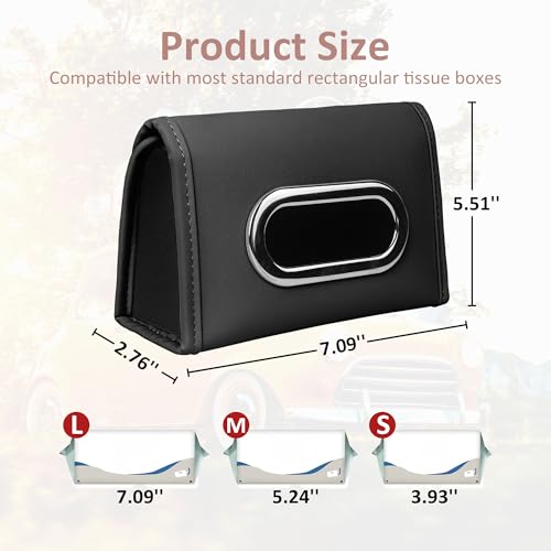 Premium Leather PU Tissue Holder for Car – Stylish and Durable Cars Tissue Holder for Easy Access While Driving, Perfect Tissue Holders in Car for Keeping Napkins Organized and Within Reach