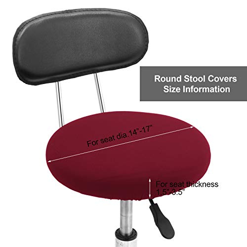 Tatuo Round Bar Stool Seat Covers Washable Stool Cushion Slipcover Elastic Bar Chair Covers for 14-17 Inch Chair (Red, 4 Pieces) - color: Red