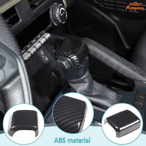 Aunginsy Car Gear Shifter Hand Brake Trim Cover Compatible with Toyota Tacoma 2024 2025 2026 & 4Runner 2025 2026, ABS Automatic Center Console Gear Shift Head Knob Scratch Protector Cover Accessories - color: Carbon Fiber Pattern(A)